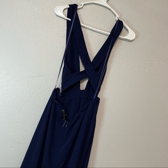 Jill Jill Stuart Navy Blue Plunge V- Neck Backless Maxi Gown​​​​ - Picture 8 of 10